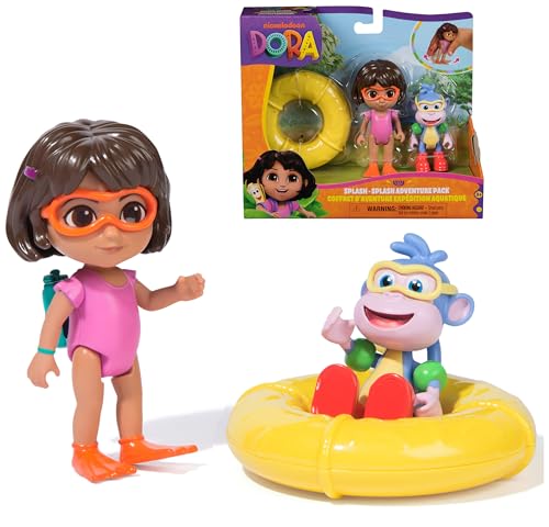 Dora Abenteuer Pack mit AFFE Boots - Mini-Spielset zur beliebten TV-Serie, mit 2 Figuren (ca. 9 cm) und 1 großen Accessoire, für fantasievolles Spielen, für Kinder ab 3 Jahren von Dora the Explorer