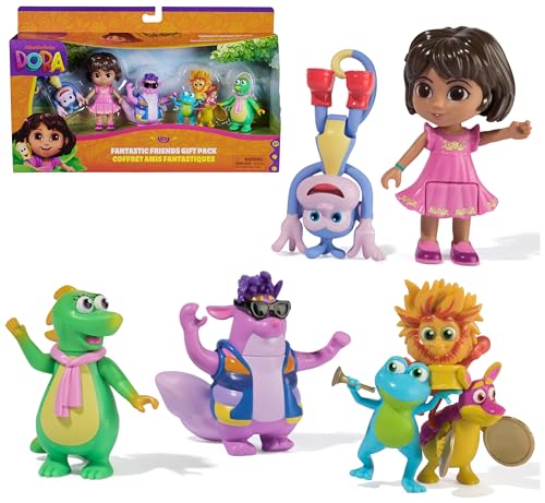 Dora Fantastische Freunde Geschenkset - Set mit Vier Figuren ca. 9 cm und kleinem Musikband-Trio zur beliebten TV-Serie für Vorschulkinder, für fantasievolles Spielen für Kinder ab 3 Jahren von Dora the Explorer