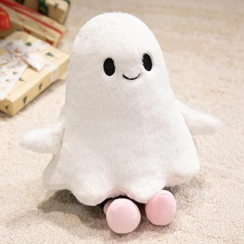 Doramier Halloween Kuscheltier Gespenster,30cm Halloween Kissen,Süße Geist Kuscheltier,Niedlich Gruseliges Spielzeug Deko Für Kinder Geburtstag Schulfeier Zimmerdekoration (Weiß) von Doramier