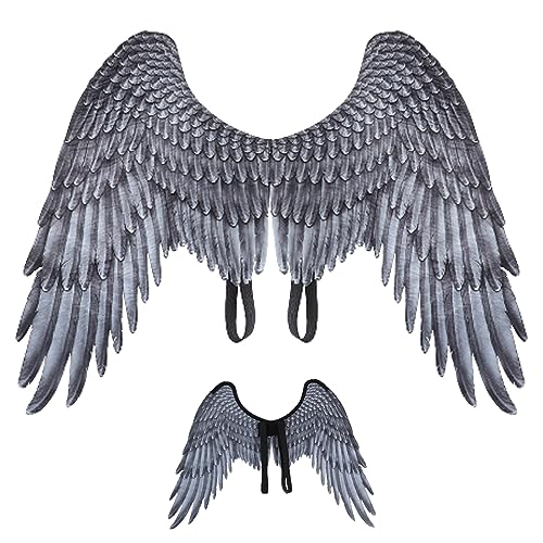 Engelsflügel für Erwachsene, Unisex, Feder in freier Größe, realistische Halloween-Engelsflügel, elastischer Schultergurt, Vliesflügel, Kostüm für Party, Cosplay, schwarze Engelskostümflügel, Kostüm, Engelsflügel für Erwachsene, Unisex, Feder in freier Größe, realistische Halloween-Engelsflügel, elastischer Schultergurt, Vliesflügel, Kostüm für Party, Cosplay, schwarze Engelskostümflügel, Kostüm, von Dorccsi