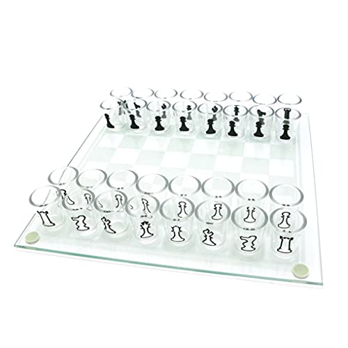 Glasschach Set mit 32 PCS Acrylbechern Schach und Weinbecher Spiel Schussbriefe für Erwachsene Trinken von Dorccsi