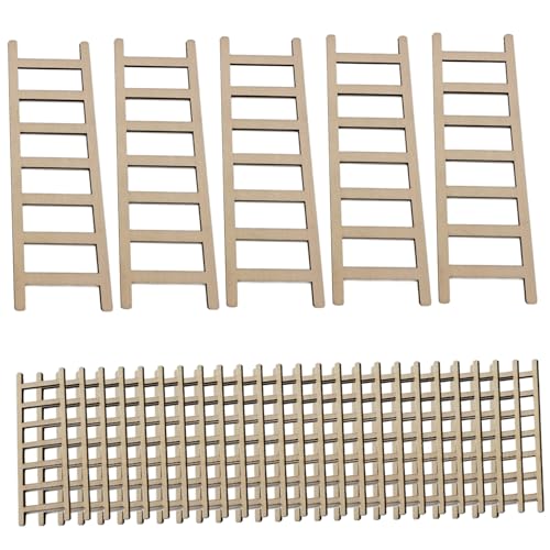 Mini-Leiter 40 Stück 6,1 cm kleine Leiter-Dekoration und 5 Stück, 14,9 cm Miniatur-Leiter, Spielzeugleiter, kleine Holzleiter, Puppenhaus-Möbel für Heimwerker, Basteln, Feengarten-Zubehör, Puppenha Mini-Leiter 40 Stück 6,1 cm kleine Leiter-Dekoration und 5 Stück, 14,9 cm Miniatur-Leiter, Spielzeugleiter, kleine Holzleiter, Puppenhaus-Möbel für Heimwerker, Basteln, Feengarten-Zubehör, Puppenha von Dorccsi