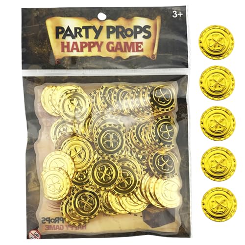St Patricks Day Deko 100pcs/Tasche 4 Blattklee Lucky Coin Runde Plastikmünze 1,2 Zoll plattiert dekorativ von Dorccsi