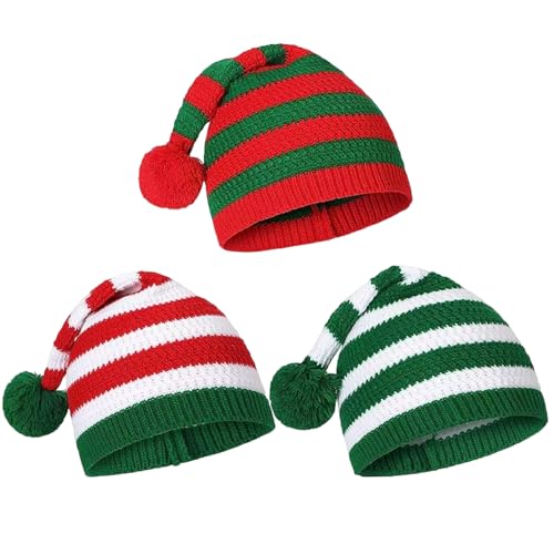 Weihnachtsmützen Für Erwachsene 3 Stück Elfenmütze Weihnachtsstreifen Strickmütze Weihnachtsmannmütze Weihnachtswinter-strickmütze Weiche Unisex-weihnachtsstrickmütze Totenkopfmütze Für Erwachsene Weihnachtsmützen Für Erwachsene 3 Stück Elfenmütze Weihnachtsstreifen Strickmütze Weihnachtsmannmütze Weihnachtswinter-strickmütze Weiche Unisex-weihnachtsstrickmütze Totenkopfmütze Für Erwachsene von Dorccsi