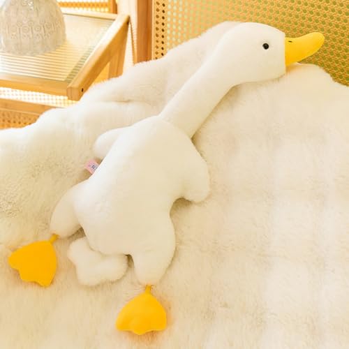 Dorclife 60CM Weiß Große Gans Puppe Riesige Gans Plüschtiere Riesige Gans Kuscheltier Plüsch Gans Stofftier Ente Schlafkissen Große Ente Puppe für Kinder Geschenke Geburtstag Partygeschenke von Dorclife