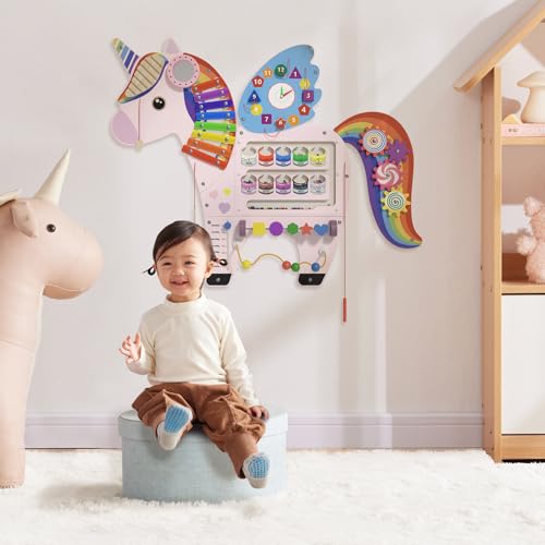 Dorifine Kinder-Einhorn-induzierte Wandplatte - Aktivwand-Besatzplatte, Montessori Kinderwände-Aktivitätsplatte, Kinderwände Spielzeug 3, Aktivität Würfel, geeignet für Kinderspielzimmer, rosa Dorifine Kinder-Einhorn-induzierte Wandplatte - Aktivwand-Besatzplatte, Montessori Kinderwände-Aktivitätsplatte, Kinderwände Spielzeug 3, Aktivität Würfel, geeignet für Kinderspielzimmer, rosa von Dorifine