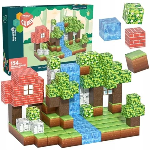 Doris Magnetische Konstruktionsblöcke, 154 Elemente, Bunte Würfel Pixel Würfel 2 cm, Haus Wasser Bäume Stein Erde Holz, Bildungsset für Kinder 3+ Doris Magnetische Konstruktionsblöcke, 154 Elemente, Bunte Würfel Pixel Würfel 2 cm, Haus Wasser Bäume Stein Erde Holz, Bildungsset für Kinder 3+ von Doris