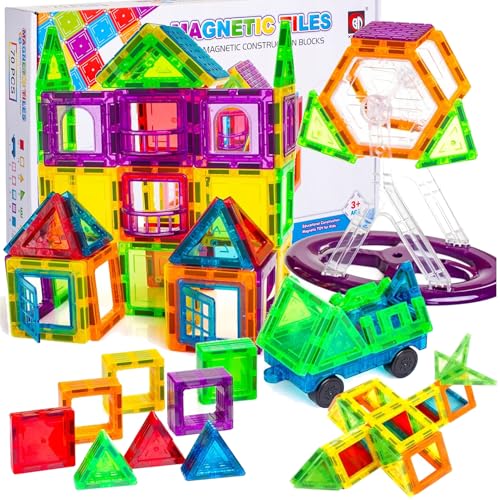 Magnetische Kinder-Konstruktionsklöcke, Magnetic Tiles 70 Elemente, 3D Lehren-Set, ab 3 Jahren Magnetische Kinder-Konstruktionsklöcke, Magnetic Tiles 70 Elemente, 3D Lehren-Set, ab 3 Jahren von Doris