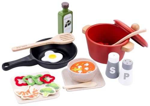 Dorjee- D3.011- Holz Küschenutensilien - Holzspielzeug - Rollenspielküche +3 Jahre - 25 Teile enthalten Dorjee- D3.011- Holz Küschenutensilien - Holzspielzeug - Rollenspielküche +3 Jahre - 25 Teile enthalten von Dorjee