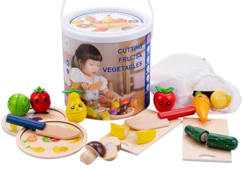 Dorjee - DT26011 - Holzspielzeug Schneideset für Obst und Gemüse - enthält 42 Teile - für Kinder ab 18 Monaten. Dorjee - DT26011 - Holzspielzeug Schneideset für Obst und Gemüse - enthält 42 Teile - für Kinder ab 18 Monaten. von Dorjee