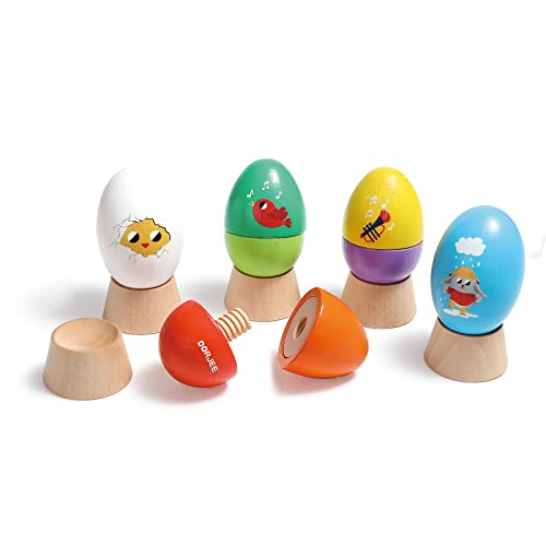 Dorjee Holzeier Baby Spielzeug, Eierstreuer Musikinstrumente für Kleinkind 1-3 mit weißem Rauschgeräusch, bestes Spielzeug für die Entwicklung von Neugeborenen, Baby erstes Ostergeschenk Dorjee Holzeier Baby Spielzeug, Eierstreuer Musikinstrumente für Kleinkind 1-3 mit weißem Rauschgeräusch, bestes Spielzeug für die Entwicklung von Neugeborenen, Baby erstes Ostergeschenk von Dorjee