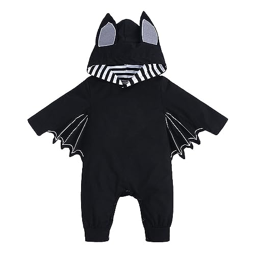 Baby Halloween Kostüm Fledermaus, Säuglings Fledermaus Kostüm Cosplay Kostüm Faschingskostüme Kinder Festlicher Anzug Kleinkind Halloween Ghost Horrorkostüm Erntefest-Kürbis-Set Gespenst Kostüm von Dorjuli