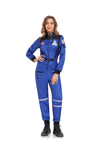 Dormstop Astronauten-Kostüm für Damen, Weltraumanzug, Halloween, Blau, Größe XL von Dormstop
