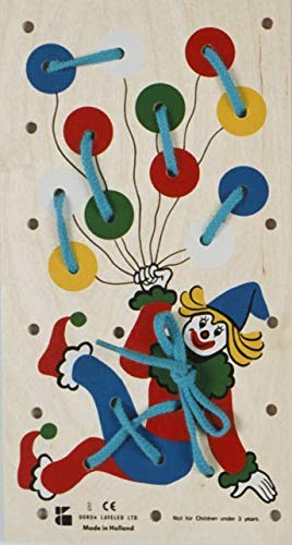 Bsm Doron Holz Lernspiel aus Holz – Lernspiel Schnürung – Le Clown E72530760 von BSM Doron Bois