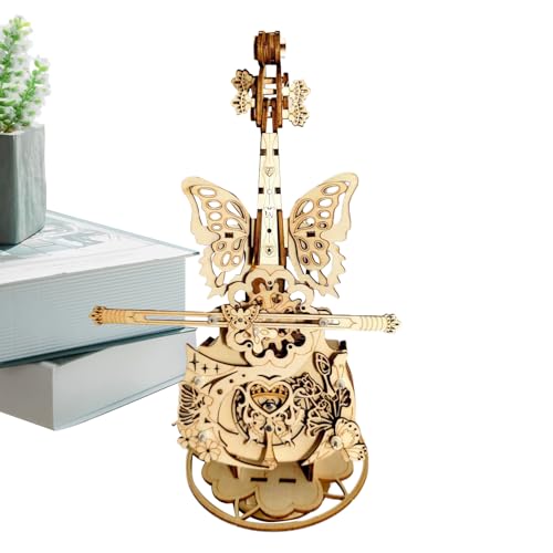 Dottduya Cello Musikbox Bausatz,Holzvioline Spieldose 3D-Puzzle - Handgefertigtes Konstruktionsset Mit Schmetterlingsdekor Für Kinder Und Mädchen Dottduya Cello Musikbox Bausatz,Holzvioline Spieldose 3D-Puzzle - Handgefertigtes Konstruktionsset Mit Schmetterlingsdekor Für Kinder Und Mädchen von Dottduya