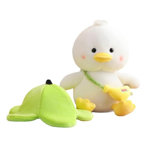 Dottduya Entengestopftier, Entenplüsch - Ente mit Bananentierpuppenspielzeug | Lustige Plüschpuppe, weicher und entzückender schlafender Begleiter für Wohnzimmer, Schlafzimmer, Wohnheim, Wohnkultur von Dottduya