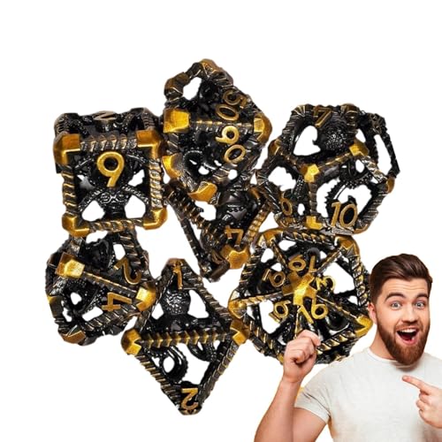 Dottduya Metal Hohlwürfel Set, Cool Dice Set - RPG Polyedral Table Games Dice,Creative Metal Family Treffen RPG Accessoires für Rollenspiele Nacht Nacht Dottduya Metal Hohlwürfel Set, Cool Dice Set - RPG Polyedral Table Games Dice,Creative Metal Family Treffen RPG Accessoires für Rollenspiele Nacht Nacht von Dottduya