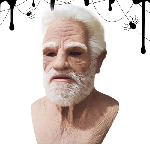 Dottduya Realistische Alte-Mann-Maske Für Erwachsene | Realistische Latexmaske Alter Mann für Halloween | Helm mit verstellbarem Sitz Gruseliges Kostümzubehör für Karneval Cosplay Party Maskerade Dottduya Realistische Alte-Mann-Maske Für Erwachsene | Realistische Latexmaske Alter Mann für Halloween | Helm mit verstellbarem Sitz Gruseliges Kostümzubehör für Karneval Cosplay Party Maskerade von Dottduya