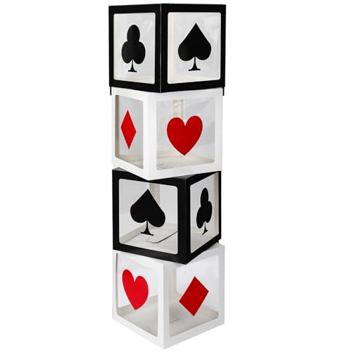 DoubleFill Große Casino-Würfel-Schachteln, 30,5 x 30,5 x 30,5 cm, Casino-Themenparty-Dekorationen, Vegas, Jumbo-Würfel, Tafelaufsätze, Abschlussfeier, Abschlussball, Geburtstagsparty, 4 Stück von DoubleFill
