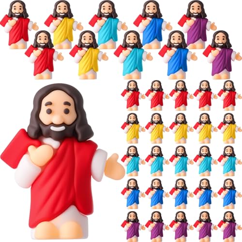 DoubleFill Kleine Jesus-Figuren, Mini-Jesus-Figuren in Großpackung, zum Verstecken und Suchen von Christus, Retter, niedliche Jesus-Statue, Spielzeug für Ostereierkorb, religiöse Taufgeschenke DoubleFill Kleine Jesus-Figuren, Mini-Jesus-Figuren in Großpackung, zum Verstecken und Suchen von Christus, Retter, niedliche Jesus-Statue, Spielzeug für Ostereierkorb, religiöse Taufgeschenke von DoubleFill