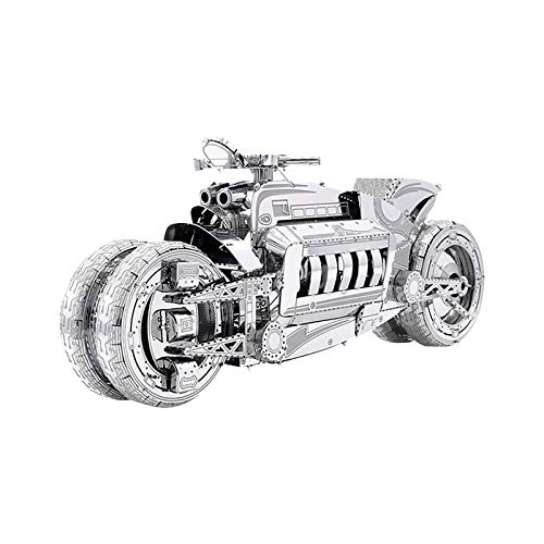 Doublehero Neuheit 3D Metall DIY Puzzle, Edelstahl Concept Car Puzzle Modell Kit, Desktop-Dekor Geschenk Puzzle für Erwachsene (Motorrad) von Doublehero