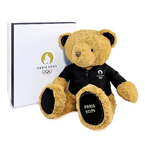 Doudou et Compagnie - Lizenz JO Paris 2024 Olympique et Paralympical 2024-Bär, JO2450, Premium-Bär-Jacke, 37 cm von Doudou et Compagnie