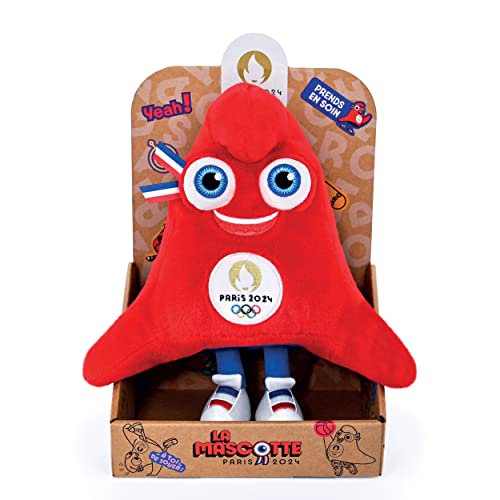 Doudou et Compagnie - Plüschtier Phryge 25 cm offizielles Maskottchen JO Paris 2024 – Plüschtier der Olympischen und Paralympischen Spiele – in Displaybox – Form Phrygische Mütze rot – 25 cm – JO2497 von Doudou et Compagnie