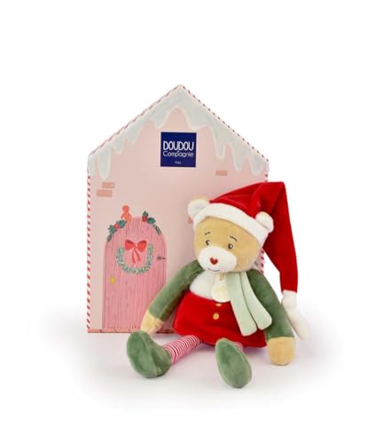 Doudou et Compagnie Kuscheltier FARCEUR Zimt – Plüschtier für Kinder ab der Geburt – 27 cm – Geschenkbox Haus – Geschenkidee Advent Weihnachten Wichtel Farcer – DC4254 von Doudou et Compagnie