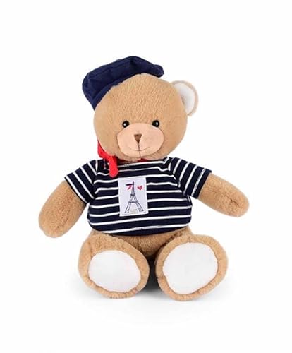 Doudou et Compagnie - Marienbär Eiffelturm – 28 cm – Kollektion Amour de Paris – mit Baskenmütze & rotem Schal – weiches Plüschtier – Geschenkidee Souvenir Paris für Kinder und Erwachsene – SP4286 von Doudou et Compagnie