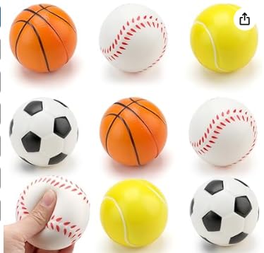 10 Stück Antistressball Anti Stress Bälle Stressball Mini Sportbälle Stressabbau für Kinder und Erwachsene Squeeze Ball Antistressbälle(Mini Fussball Basketball Baseball Tenni) Stress Abbauen von Doukesh