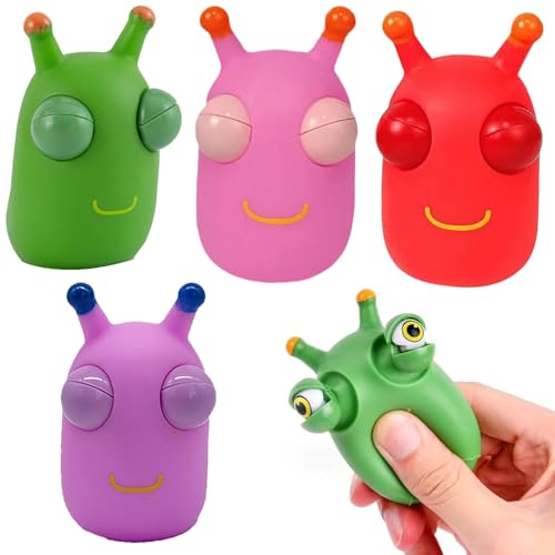4 Stück Popping Auge Insekten Squishy Toy, Stress Squeeze Spielzeug, Lustig Squeeze Stressball, Anti Stress Spielzeug Für Lernspielzeug Kinder Erwachsene Partygeschenke (Farbe) von Doukesh
