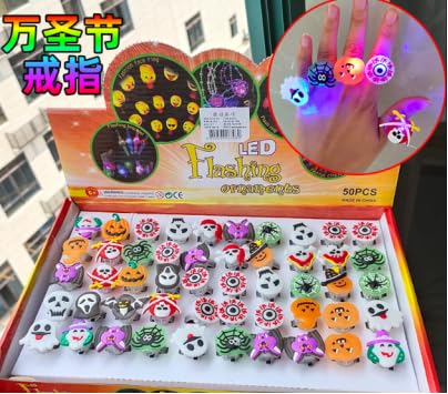 Doukesh 20 Stück Halloween Blinkende Ringe LED Leuchtringe Fingerlichter Mit Geist Kürbis Schädel Motiven Fledermäuse Spinnen Usw LED Fingerlampe Für Halloween Weihnachten Musikfestival Party Doukesh 20 Stück Halloween Blinkende Ringe LED Leuchtringe Fingerlichter Mit Geist Kürbis Schädel Motiven Fledermäuse Spinnen Usw LED Fingerlampe Für Halloween Weihnachten Musikfestival Party von Doukesh