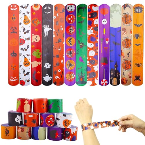 24 Stück Halloween Slap Armband, Halloween Schnapparmband Kinder, Halloween Armband Kindergeburtstag,Halloween Party Mitgebsel, Slap Armband Zum Kindergeburtstag Party Für Jungen Mädchen 24 Stück Halloween Slap Armband, Halloween Schnapparmband Kinder, Halloween Armband Kindergeburtstag,Halloween Party Mitgebsel, Slap Armband Zum Kindergeburtstag Party Für Jungen Mädchen von Doukesh