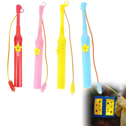 Doukesh 4 Stück LED Laternenstab Laternenstab Elektrisch Elektronischer Laternenstab mit LED-Licht für Martinstag Halloween Weihnachten Kindergeschenke von Doukesh