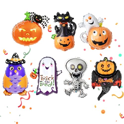 Halloween Folienballon Luftballons Folie Ballon Halloween Deko Kürbis Zombies Geister Luftballons Set Helium Ballon für Party Deko,7-Stück Halloween Folienballon Luftballons Folie Ballon Halloween Deko Kürbis Zombies Geister Luftballons Set Helium Ballon für Party Deko,7-Stück von Doukesh