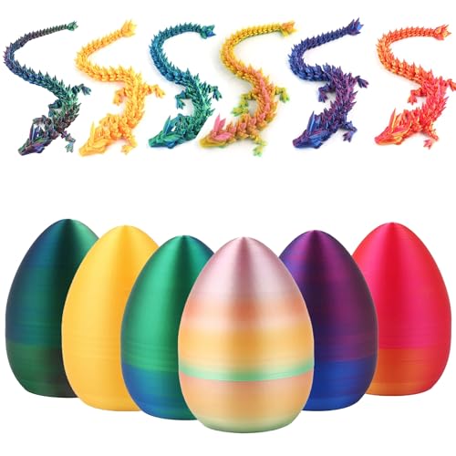 3D-Gedruckter Drache im Ei, Mystery Crystal Dragon Egg Fidget Toys Surprise, Executive Desk Toys, Home Office Decor, Fidget Toys for Autismus/ADHS ( Color : Rainbow ) von DouxiE
