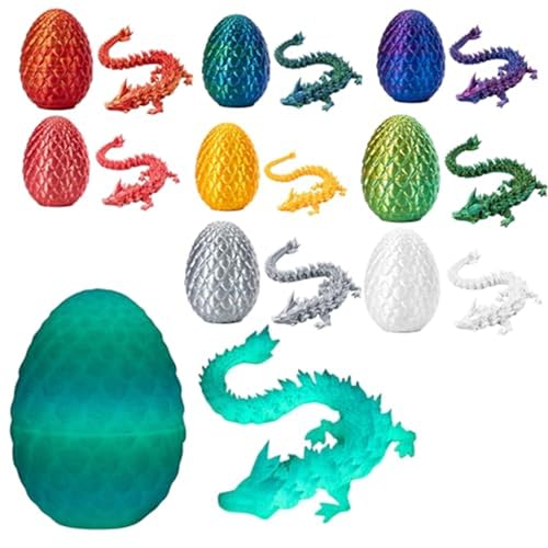 Drachenei, 15-Zoll-Kristalldrache, beweglicher Drache, Zappelspielzeug for Autismus/ADHS, 3D-gedrucktes Geschenkspielzeug, Chefschreibtischspielzeug, Heimbüro-Dekoration (Color : Luminous) von DouxiE
