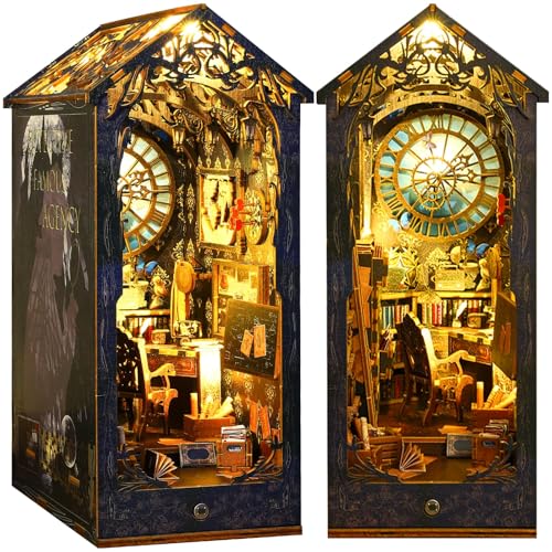 Doviden DIY Book Nook Kit - Booknook Puppenhaus Bausatz Bücherregal Deko LED-Sensor-Licht - Detektei 3D Puzzle Nook Book Miniatur Haus Kits für Erwachsene Doviden DIY Book Nook Kit - Booknook Puppenhaus Bausatz Bücherregal Deko LED-Sensor-Licht - Detektei 3D Puzzle Nook Book Miniatur Haus Kits für Erwachsene von Doviden