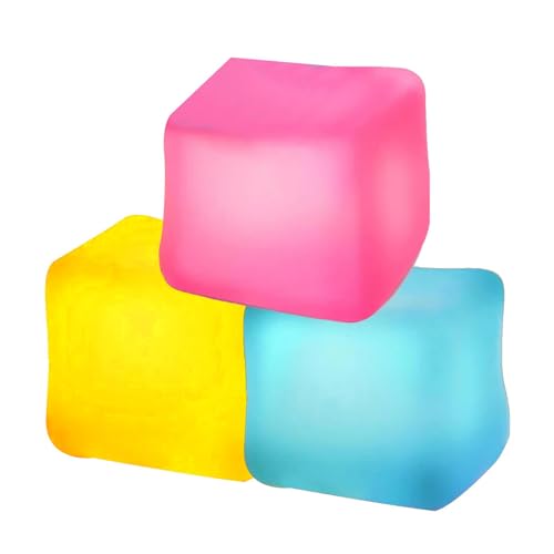 3 Stück Ice Cube Stress Ball, Fidget Würfel Nice Cube, Fidgets Cube Stressball Kinder Erwachsene, Antistressball Fidget Toys, Anti Stress Spielzeug Erwachsene Fidget Toy von Dovxk