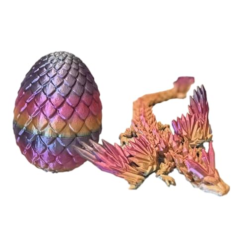 3D Drachenei mit Drache Spielzeug, Beweglicher Kristall Drache und Drachen Ei, Dracheneier mit Drachen Figur Kinderspielzeug, Drachen Figuren Fidget Toys Erwachsene von Dovxk