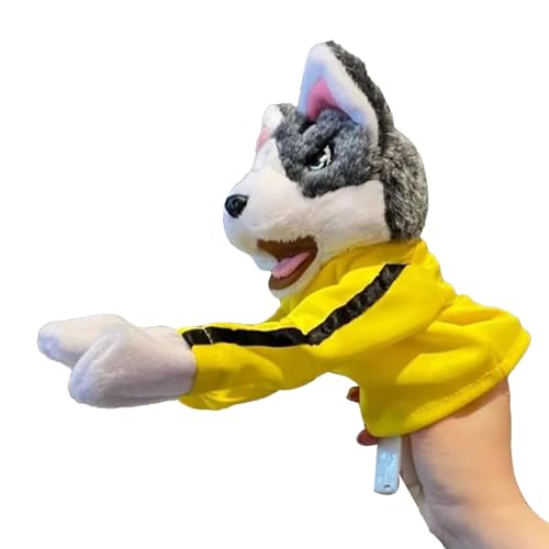 Dovxk Plüsch-Hundepuppe, interaktive Handpuppe - Tierknebelpuppe Boxer-Plüschtier mit Sound und Box-Action | Interaktive knifflige Handpuppe zum Unterrichten, Rollenspielen und Geschichtenerzählen von Dovxk
