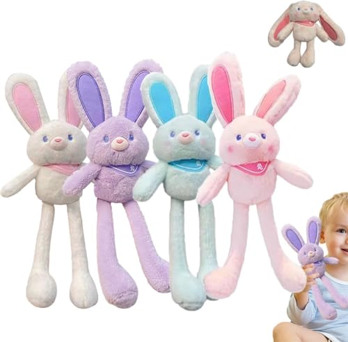 Doxenem Pull up Rabbit Plush Toys, Easter Bunny Pull-up Toys, Pull-Out Funny Rabbit Plush Keychain, 12" Pull up Rabbit Pendant for Birthdays & Easter (purple-1pcs) von Doxenem