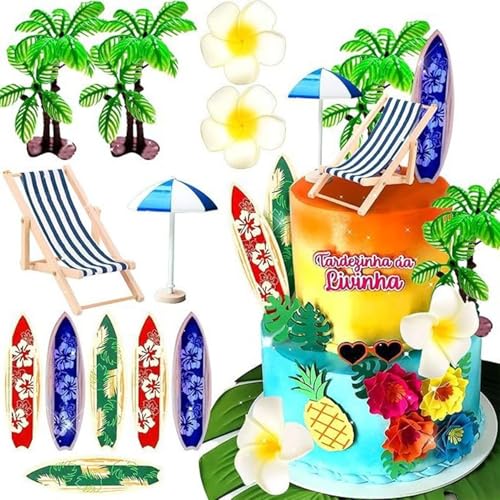 14 Stück Strand-Kuchendekoration, Surf-Strand-Party, Geburtstagsparty-Dekoration, Sommerstrand-Surf-Geburtstagstortendekoration 14 Stück Strand-Kuchendekoration, Surf-Strand-Party, Geburtstagsparty-Dekoration, Sommerstrand-Surf-Geburtstagstortendekoration von Doyomtoy