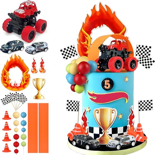 30 Stück LKW-Kuchenaufsätze, Rennwagen-Geburtstagskuchenaufsätze, Partyzubehör, Rennwagen-Themenparty, roter LKW-Kuchen, Babyparty 30 Stück LKW-Kuchenaufsätze, Rennwagen-Geburtstagskuchenaufsätze, Partyzubehör, Rennwagen-Themenparty, roter LKW-Kuchen, Babyparty von Doyomtoy