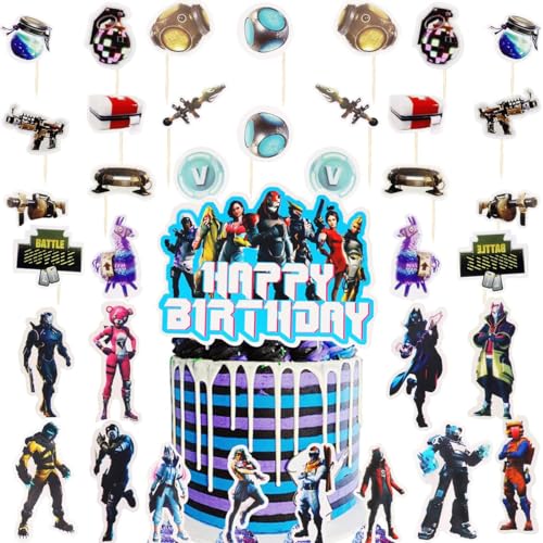37 Stück Spiel Thema Geburtstag Tortendeko,Cupcake Toppers, Kuchendekoration für Videospiele, Happy Birthday Kuchen Dekoration Spiel Partei Liefert für Kinder Mädchen Junge Party Kuchen 37 Stück Spiel Thema Geburtstag Tortendeko,Cupcake Toppers, Kuchendekoration für Videospiele, Happy Birthday Kuchen Dekoration Spiel Partei Liefert für Kinder Mädchen Junge Party Kuchen von Doyomtoy