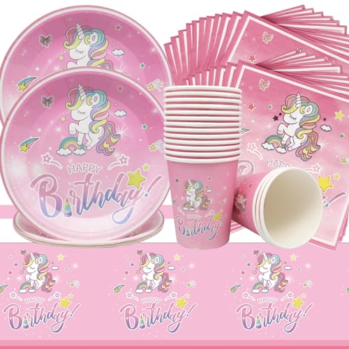Doyomtoy 53pcs Einhorn Partygeschirr, 16 Gäste Einhorn Geburtstag Dekorationen Einhorn Teller Becher Papiertücher Tischtücher,Kinder Geburtstag Party Geschirr,für Junge Geburtstag Mädchen Doyomtoy 53pcs Einhorn Partygeschirr, 16 Gäste Einhorn Geburtstag Dekorationen Einhorn Teller Becher Papiertücher Tischtücher,Kinder Geburtstag Party Geschirr,für Junge Geburtstag Mädchen von Doyomtoy
