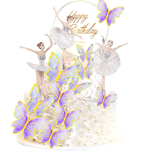 Ballerina-Kuchenaufsatz,Doyomtoy Schmetterlings Geburtstagstorten-Dekoration, Happy Birthday Tortendeko-Fee Schmetterling,14 Stück Ballerina-Kuchenaufsatz,Doyomtoy Schmetterlings Geburtstagstorten-Dekoration, Happy Birthday Tortendeko-Fee Schmetterling,14 Stück von Doyomtoy