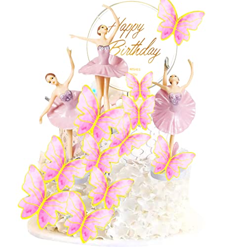 Ballerina-Kuchenaufsatz,Doyomtoy Schmetterlings Geburtstagstorten-Dekoration, Happy Birthday Tortendeko-Fee Schmetterling,14 Stück Ballerina-Kuchenaufsatz,Doyomtoy Schmetterlings Geburtstagstorten-Dekoration, Happy Birthday Tortendeko-Fee Schmetterling,14 Stück von Doyomtoy