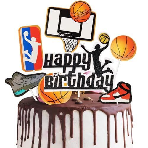 Basketball Kuchen Set,Doyomtoy Cake Topper Basketball Happy Birthday Tortendeko Geburtstag Basketball Tortendeko für Geburtstagsparty Dekoration 7 Stück Basketball Kuchen Set,Doyomtoy Cake Topper Basketball Happy Birthday Tortendeko Geburtstag Basketball Tortendeko für Geburtstagsparty Dekoration 7 Stück von Doyomtoy