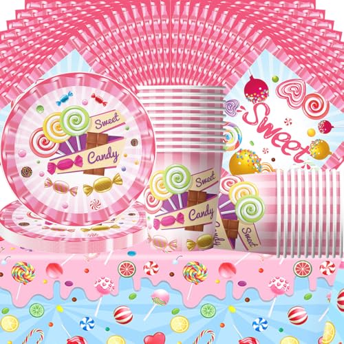 Donut Bonbons Partygeschirr Set,Doyomtoy Serve 20 Gäste Eiscreme Geburtstag Partygeschirr,Tischdecken,Teller,Tassen,Servietten für Partyzubehör Geburtstag Donut Bonbons Partygeschirr Set,Doyomtoy Serve 20 Gäste Eiscreme Geburtstag Partygeschirr,Tischdecken,Teller,Tassen,Servietten für Partyzubehör Geburtstag von Doyomtoy